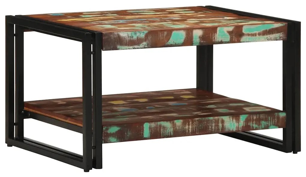 vidaXL Masuta de cafea multicolora 70x50x38 cm lemn masiv recuperat