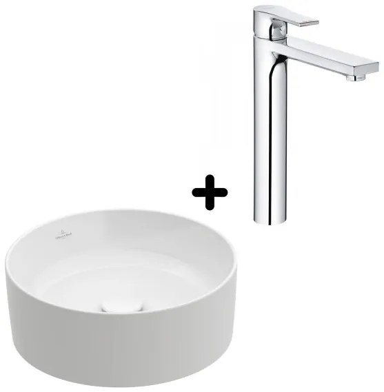 Pachet lavoar pe blat Villeroy&Boch Collaro si baterie Kludi Zenta SL, 4A184001+482560565