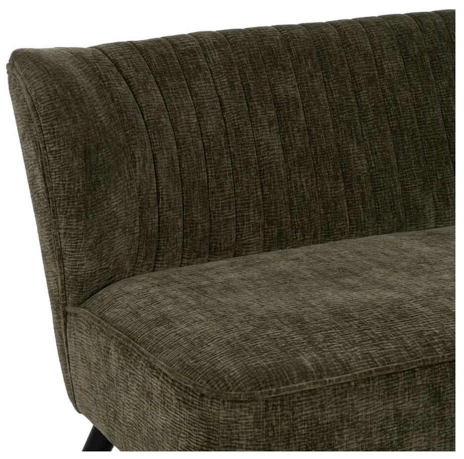 Canapea verde cu tapițerie din chenille 134 cm Glam – Ixia