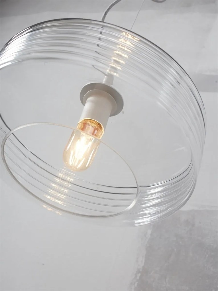 Lustra/Pendul design decorativ Verona ribbed, clear