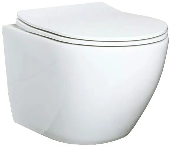 Toaletă Delano fără ramă, montată pe perete, cu capac cu închidere silențioasă