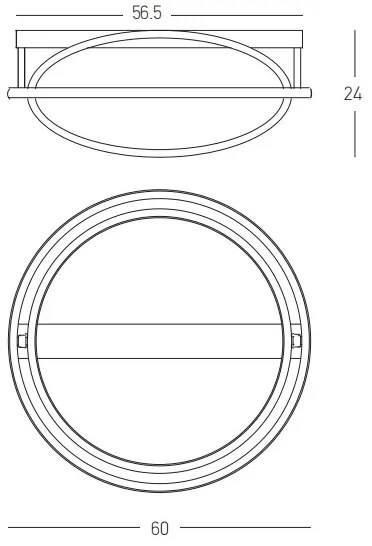 Lustră LED aplicată dimabilă LED/56W/230V d. 60 cm negru Zambelis 22016
