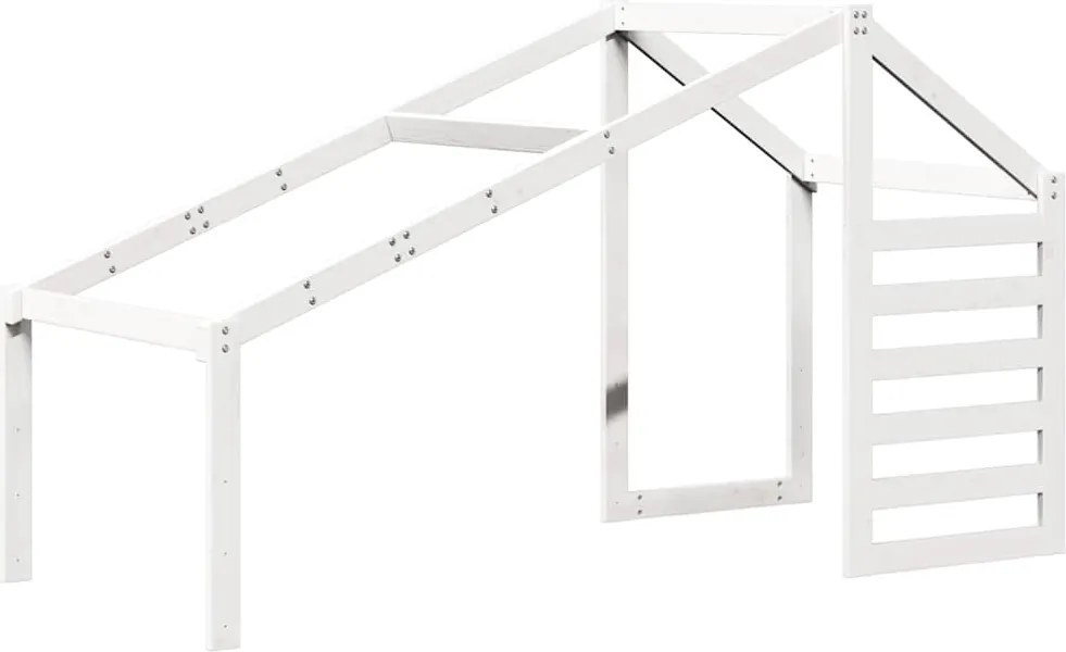 vidaXL Acoperiș pat de copii, alb, 198x87x113 cm, lemn masiv de pin