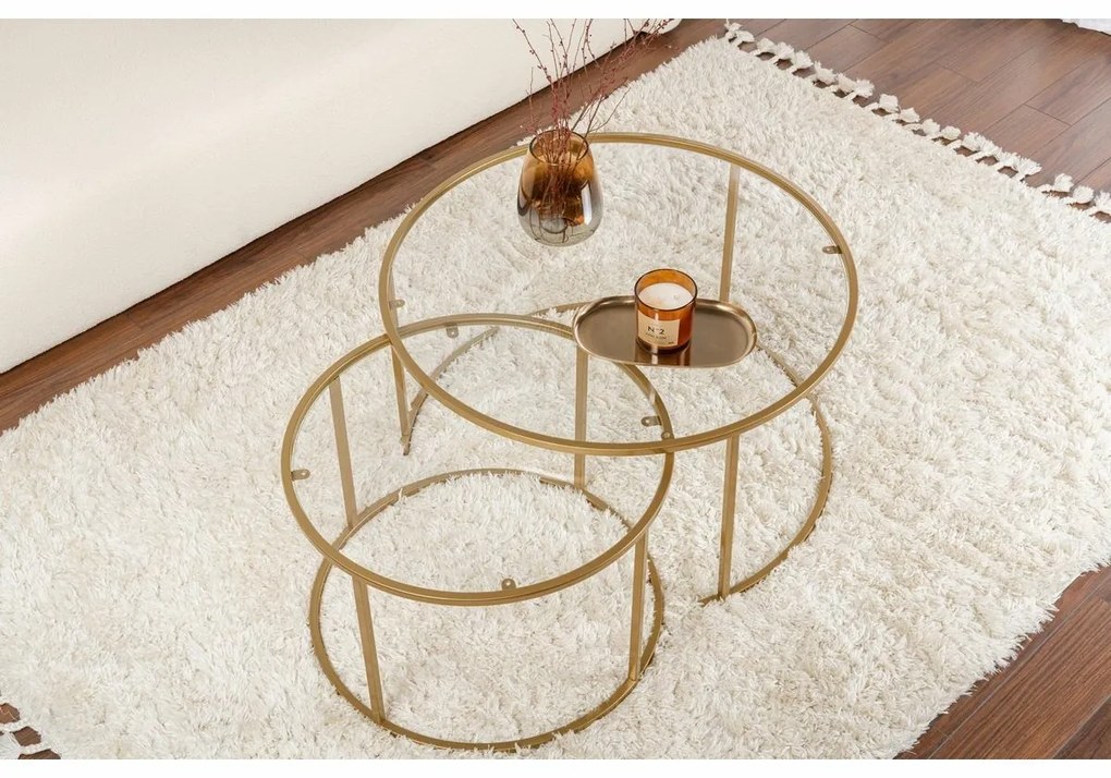 Set de măsuțe de cafea Tokyo Gold, 2 buc.