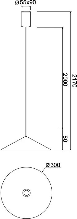 Lustra/Pendul LED stil minimalist CONO D-30cm negru