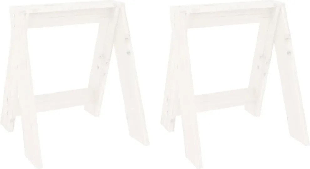 vidaXL Scaune, 2 buc., alb, 40x40x45 cm, lemn masiv de pin