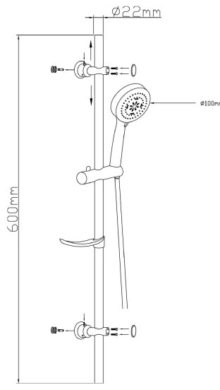 Set de duș Aqualine SUNRA crom lucios