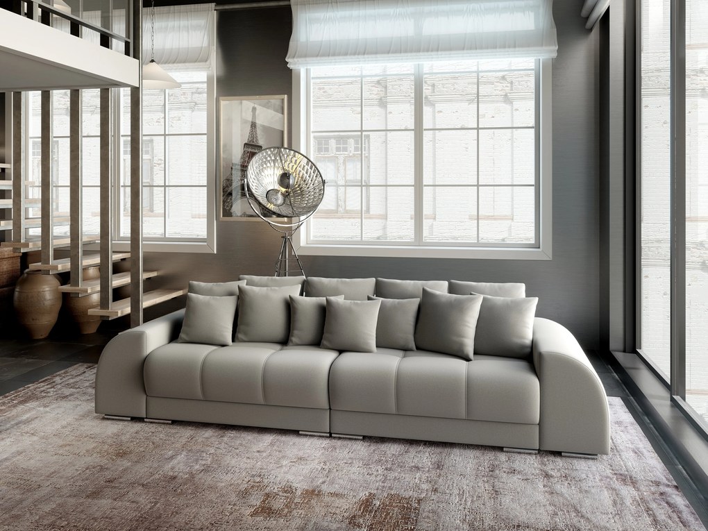 Canapea extensibilă dumonde cu 2 lăzi de depozitare si sezut confortabil din spuma high-density, Verona Royal Grey 310x100 cm