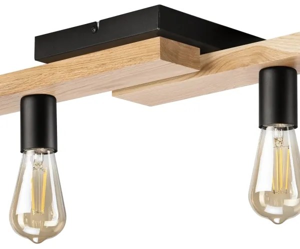 Lustră aplicată MATTE 4xE27/15W/230V negru/stejar