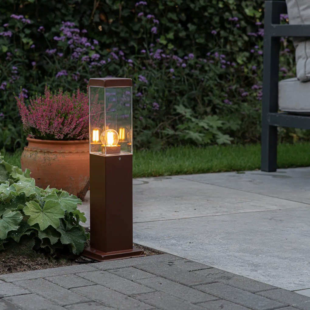 Stâlp modern de exterior ruginiu maro 45 cm - Malios