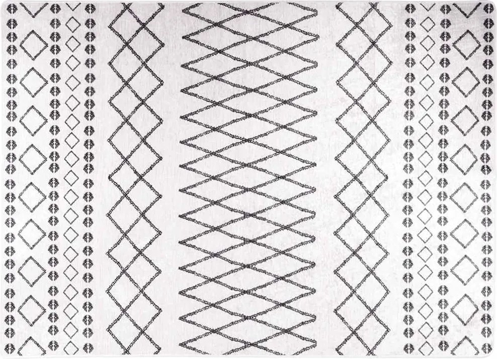 vidaXL Covor lavabil, negru și alb, 120x180 cm