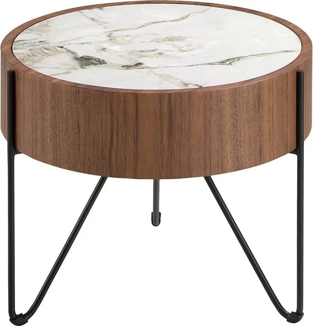 Masuta auxiliara deosebita design LUX Walnut-Marble