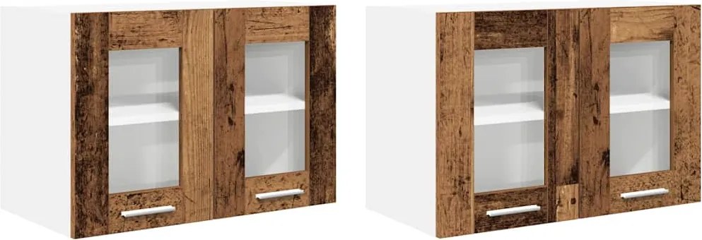 vidaXL Dulap suspendat 2 pcs Lemn vechi 60 x 31 x 40 cm Lemn compozit