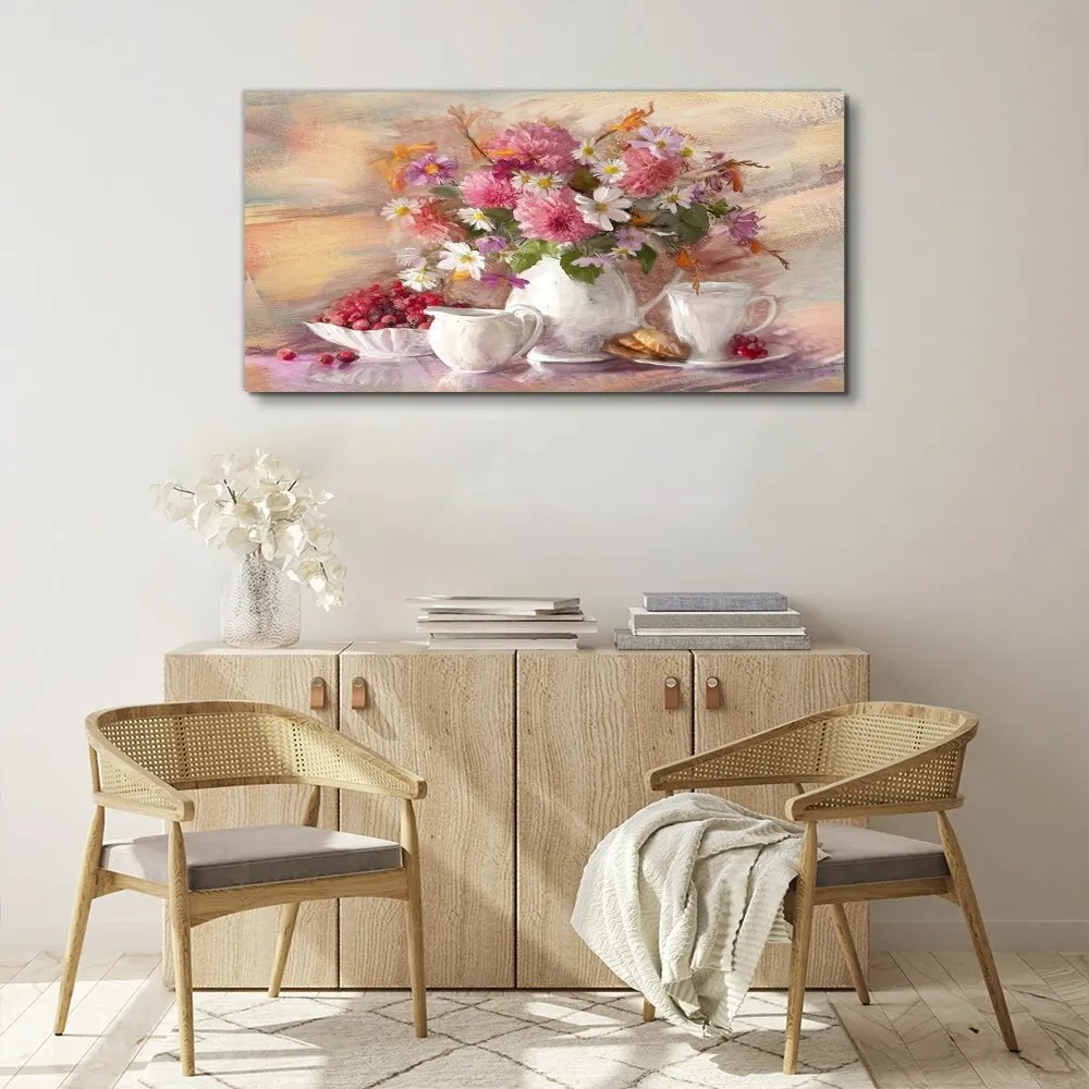 Tablou canvas Cupe cu flori abstracte