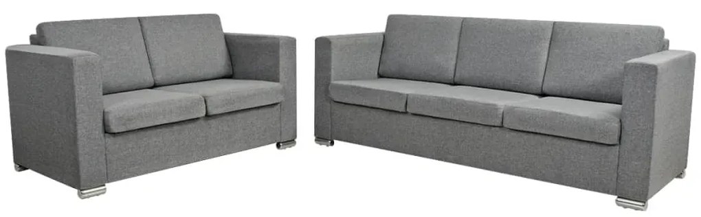 274212 vidaXL Set canapele, 2 piese, gri deschis, material textil