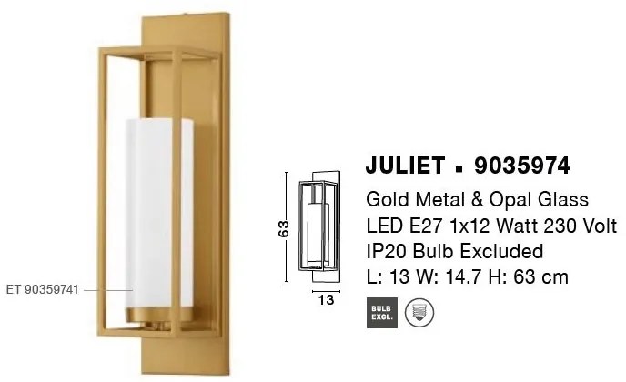 Aplica de perete design decorativ JULIET aurie