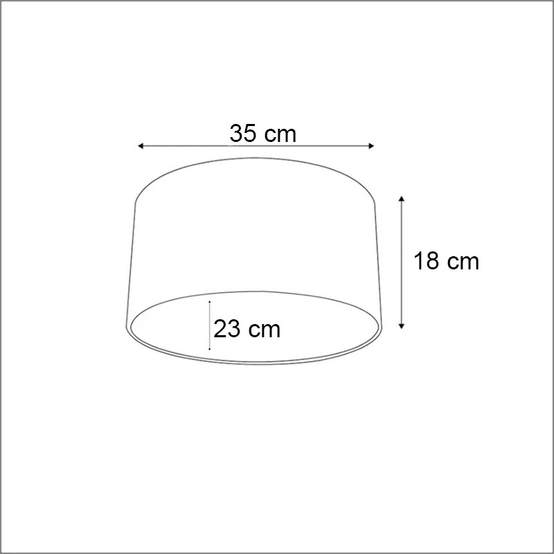 Abajur din catifea verde cu interior auriu oval 35/23/18