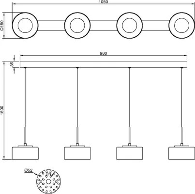 Globo 16024-4WR - Lustra suspendată pe cablu BELINDA LED/24W/230V alb/fumuriu