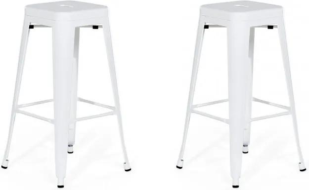 Set de 2 scaune de bar Cabrillo, 76 cm, albe