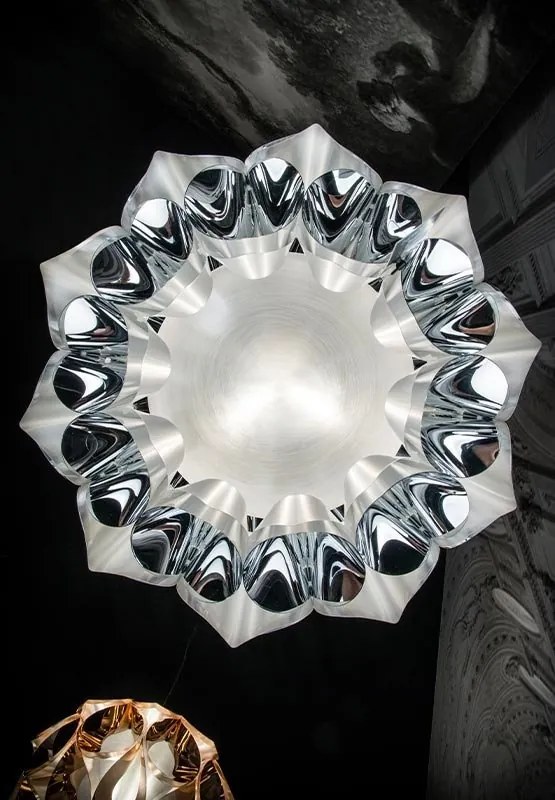 Lustra realizata manual Flora Mediu Pewter
