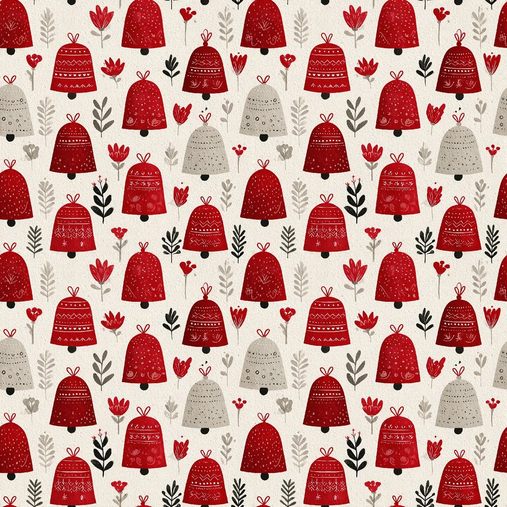 Fata de perna din bumbac CHRISTMAS BELLS 50x70 cm, colorat