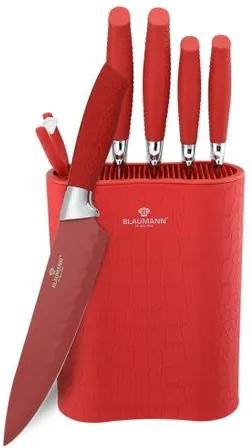 Set 7 cuțite Blaumann Red Crocodile Line, cu suport
