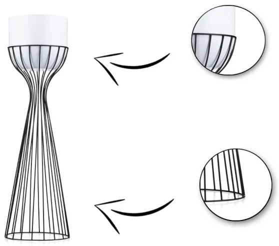 Ghiveci metalic de flori LOFT 68x20 cm negru/alb