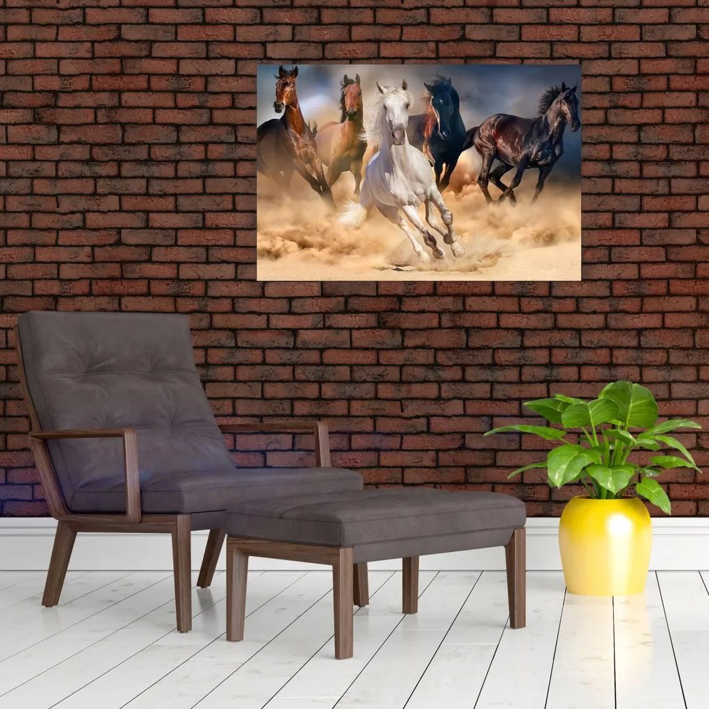 Tablou - Caii în deșert (90x60 cm)