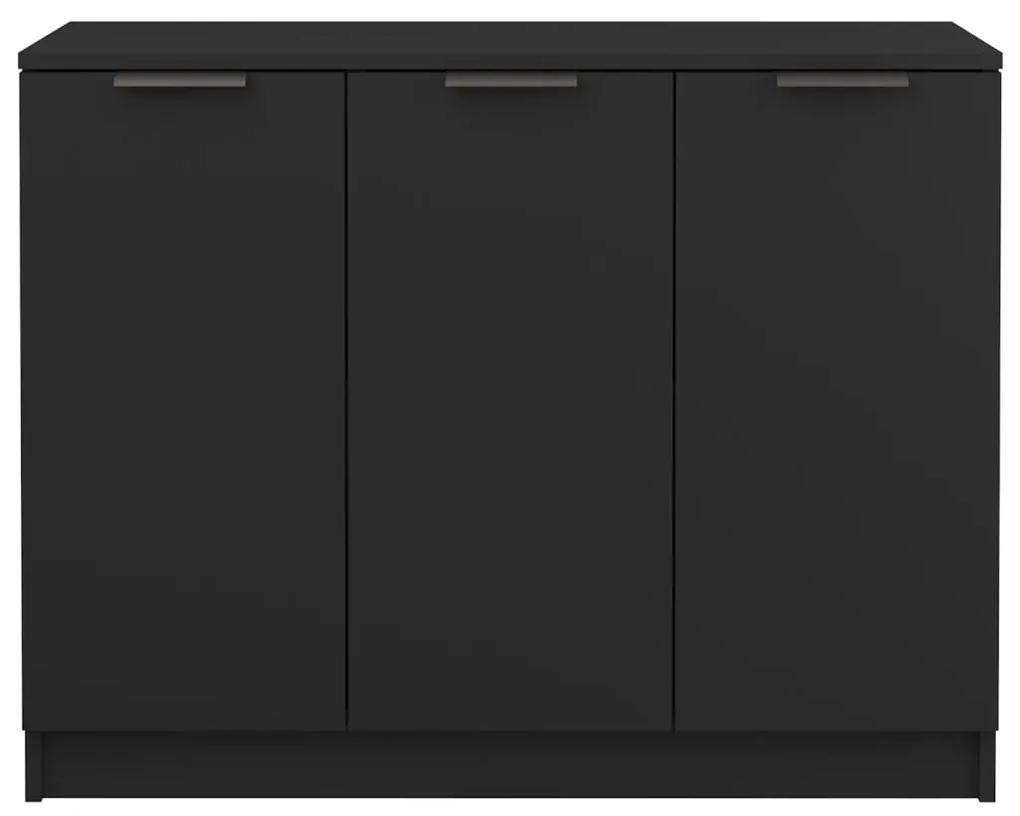 Servanta, negru, 90,5x30x70 cm, lemn prelucrat 1, Negru