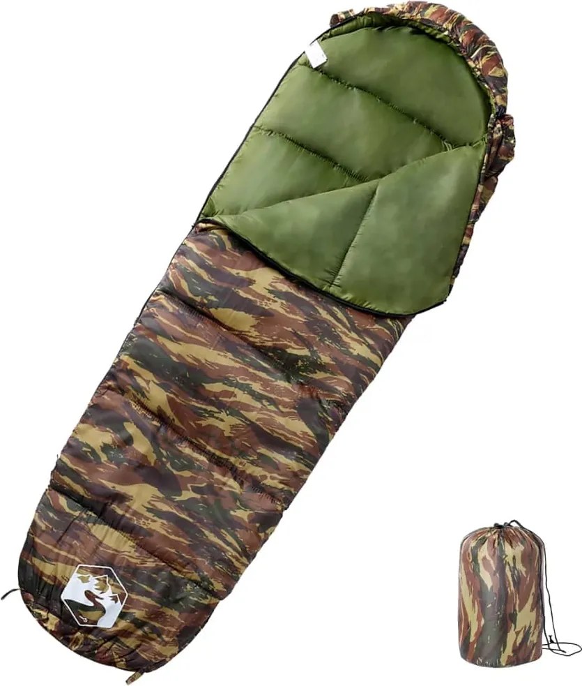 vidaXL Sac de dormit tip mumie pentru adulți de camping, 3 anotimpuri