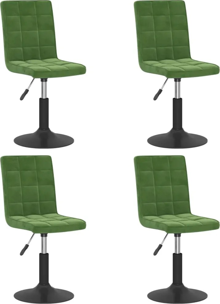 vidaXL Scaune de bucătărie pivotante, 4 buc., verde închis, catifea