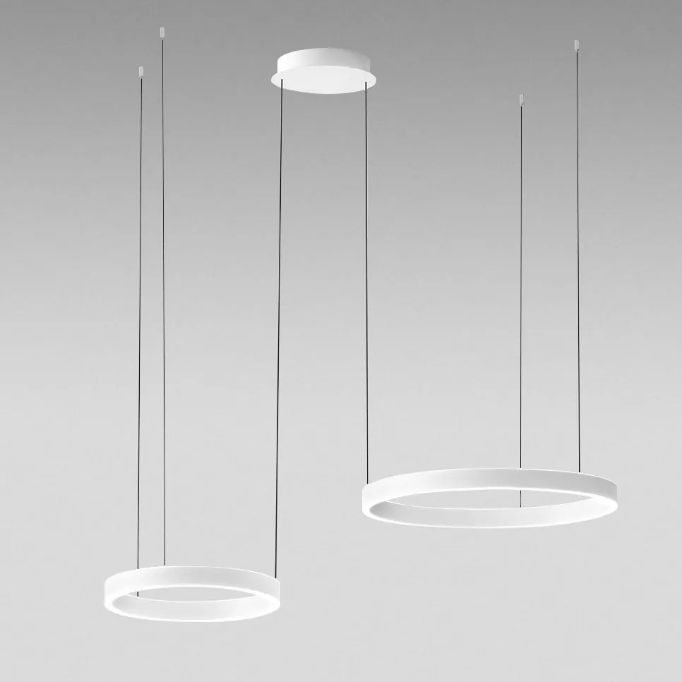 Lustra LED circulara cu 2 inele 60/40cm CRISEIDE, alb, negru sau auriu