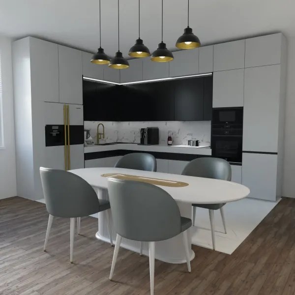 Lustră pe cablu SVEN 5xE27/15W/230V neagră/aurie