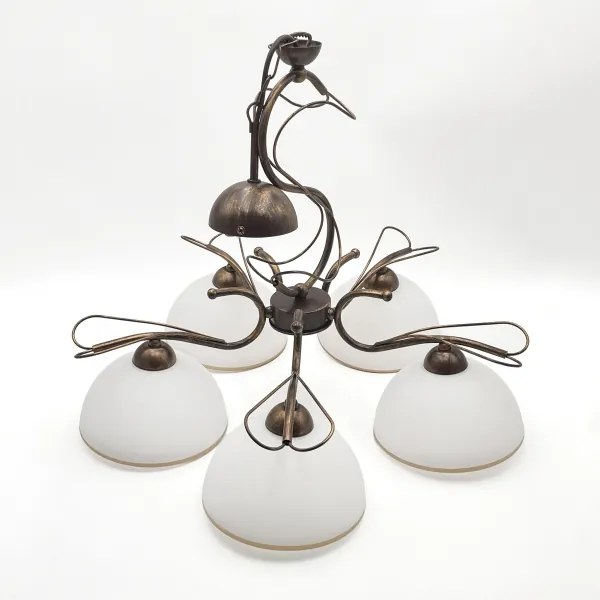 Lustră pe lanț COBRA, 5x E27/60W/230V, bronz/patină