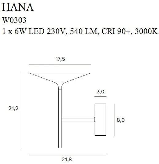 Aplica perete neagra Hana -W0303