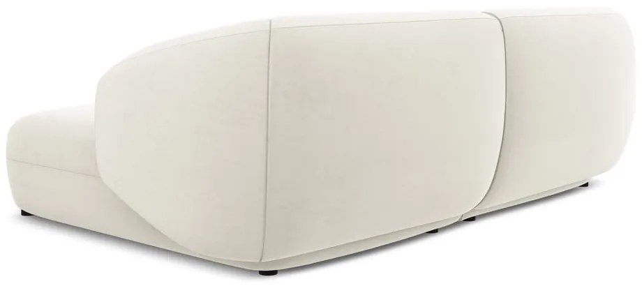 Colțar alb cu tapițerie din catifea (cu colț pe partea dreaptă) Moana – Makamii