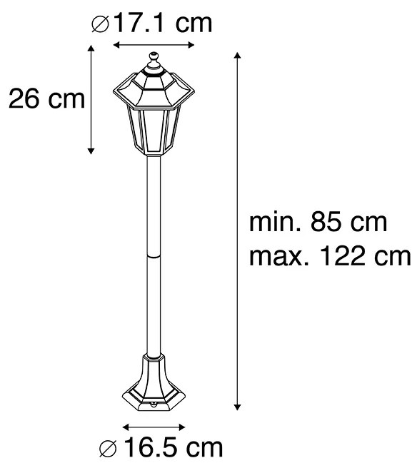 Lămpă inteligentă de exterior neagră 122 cm cu Wi-Fi ST64 - New Haven