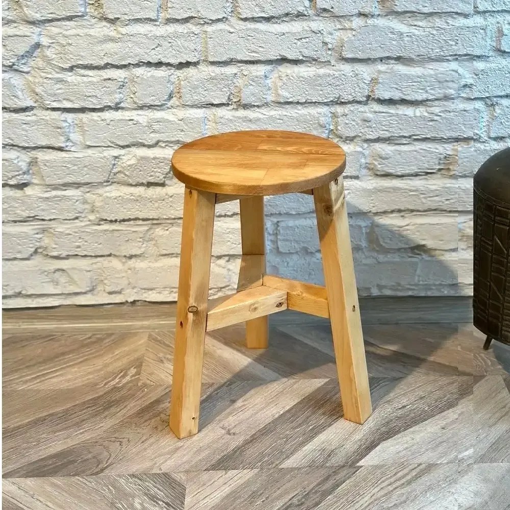 Scaun taburet Heidi , din lemn, culoare nuc ,45 cm