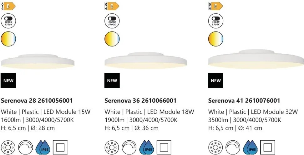 Plafoniera LED baie IP65 Serenova 38cm