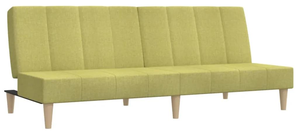 Canapea extensibila cu 2 locuri, verde, textil Verde, Fara scaunel pentru picioare Fara scaunel pentru picioare