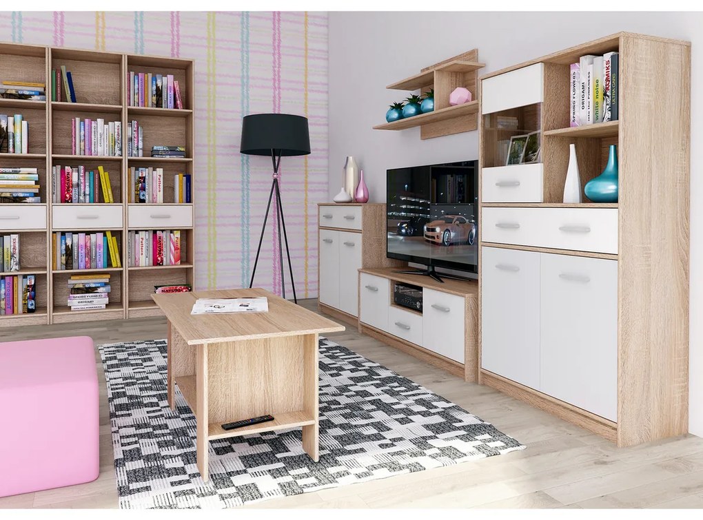 Dulap TEYO 2D1W1S, alb