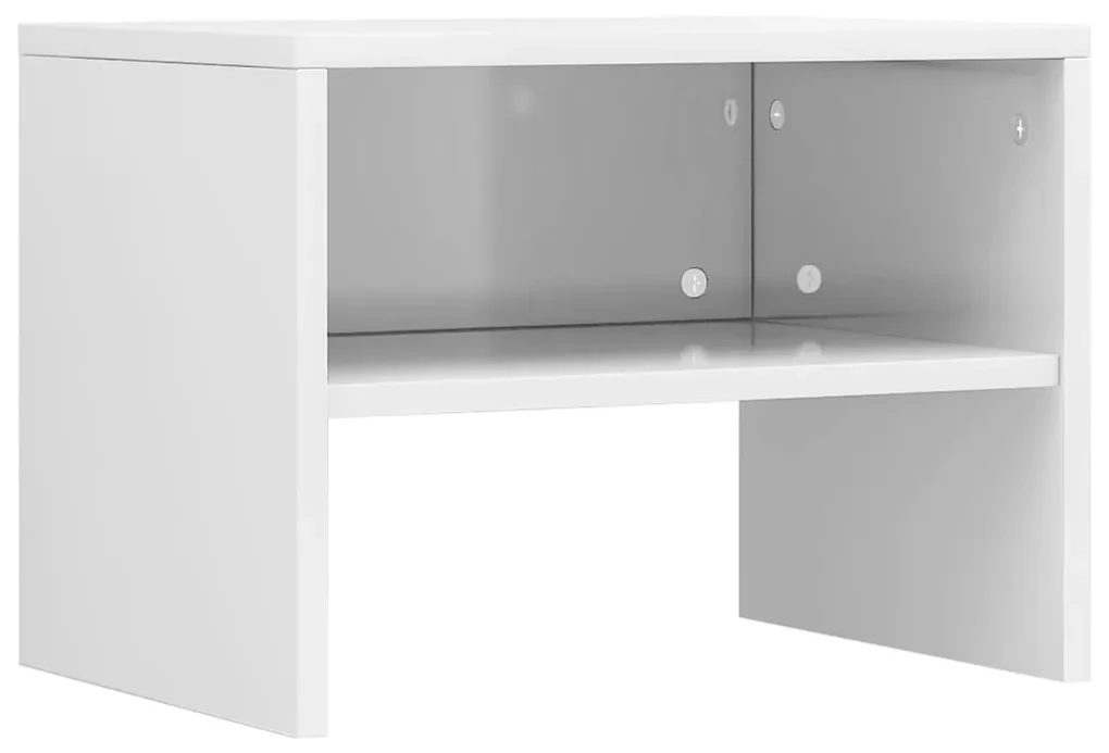 800075 vidaXL Noptieră, alb extralucios, 40x30x30 cm, lemn prelucrat