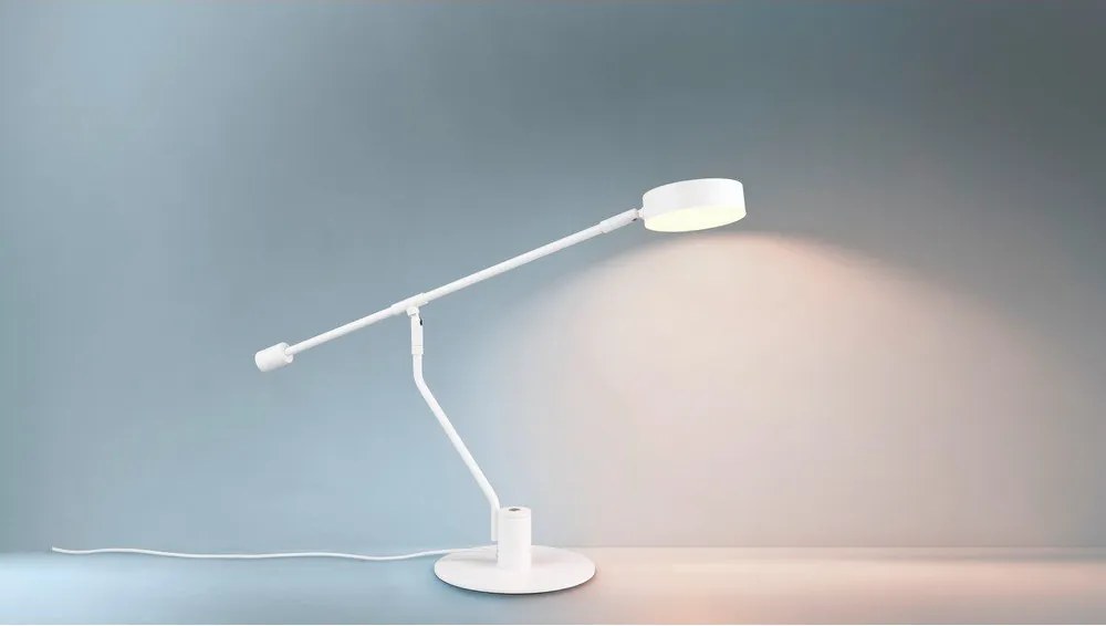Veioză alb mat LED cu structură flexibilă (înălțime 64 cm) Manduro – Trio
