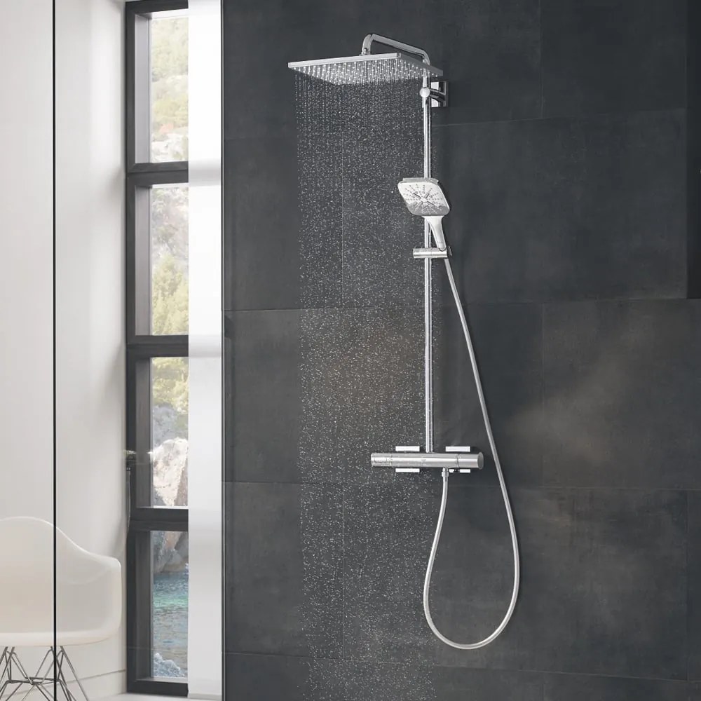 Coloana de dus cu termostat Grohe Rainshower Smartactive 310 Mono Cube-26649000