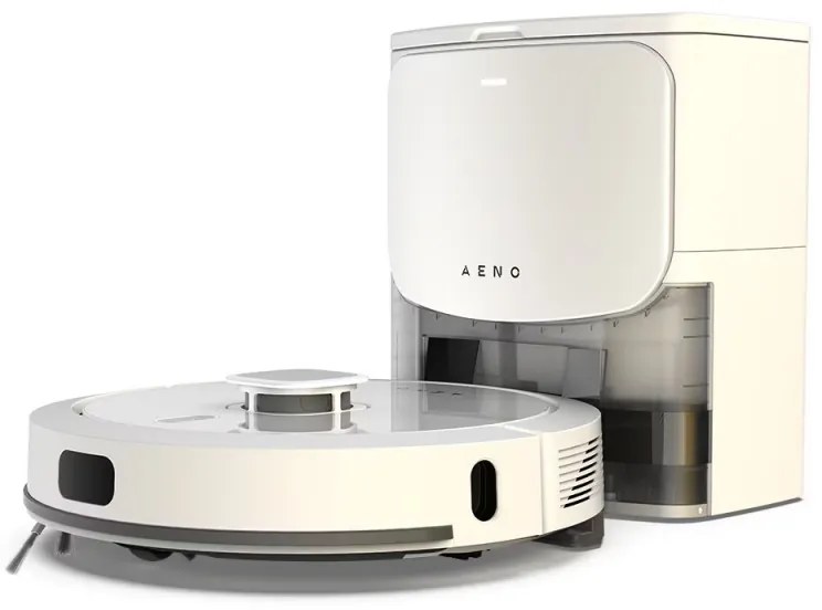 Aspirator robot Aeno RC4S ARC0004S, 5200 mAh, 4000Pa, 300 m², 300 ml, Comenzi vocale, Curatare uscata si umeda, Mapare, Program de curatare, Alb