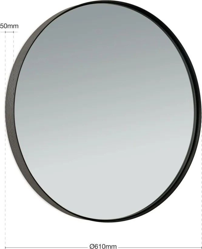 Oglinda decorativa design modern CARLO negru D-61cm