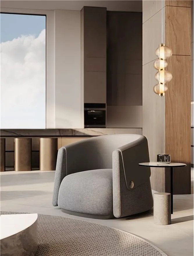 Lustra suspendata LED design modern Leda auriu