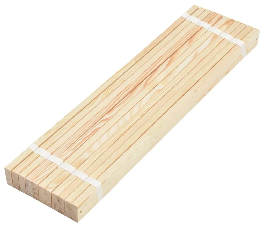 Baza de pat rulabila cu 11 sipci, 80x200 cm, lemn masiv de pin