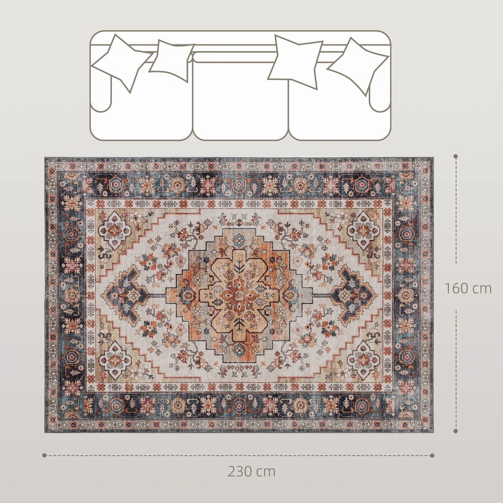 HOMCOM Covor cu Fir Scurt Boem Antiderapant și Lavabil 230x160 cm Maro | Aosom Romania