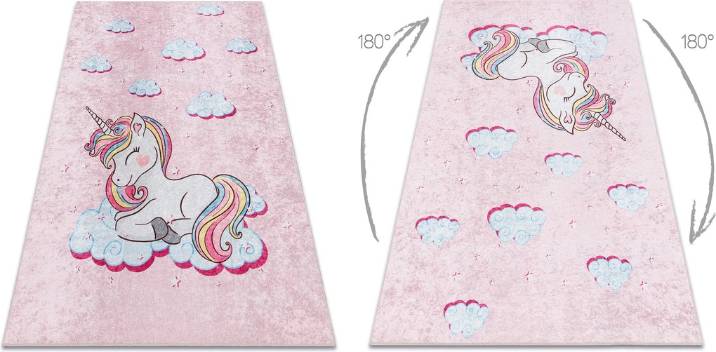 JUNIOR 51855.804 covor lavabil Inorog, nori pentru copii anti-alunecare - roz - SECUNDAR-COTATI PRODUSUL